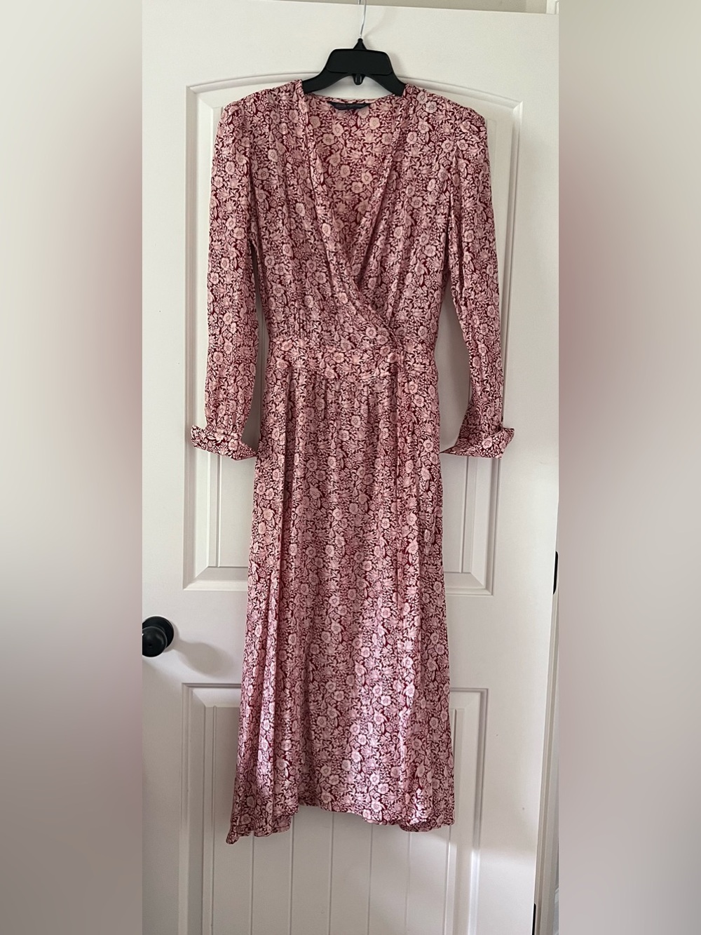 Vintage Kenneth Gordon Nanchung Silk Wrap Dress Floral V-Neck Women’s 8 Small